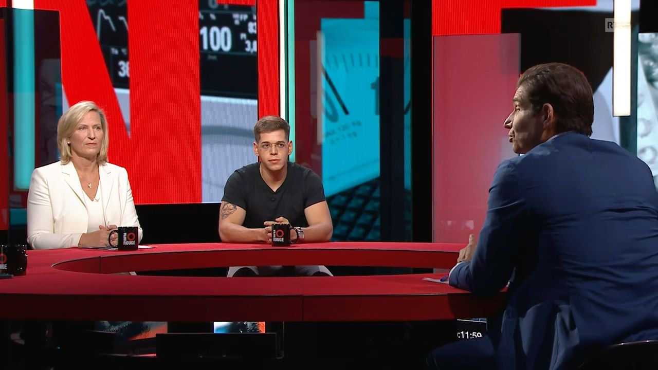 Bruno Cardoso sur le plateau de l'émission Infrarouge à la RTS